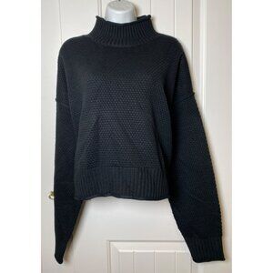 Double Zero Black Mock Neck Knit Turtleneck Sweater Size Large